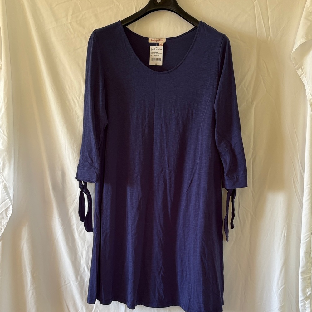 Fresh Produce Navy A Line Dress with Tie Sleeves